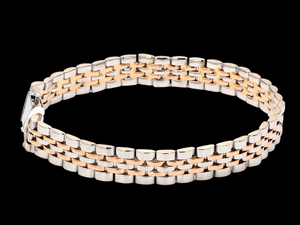 Platinum & Rose Gold Bracelet for Men JL PTB 1097