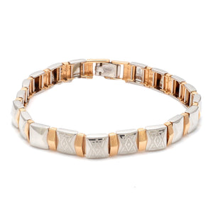 Platinum & Rose Gold Bracelet for Men JL PTB 1100