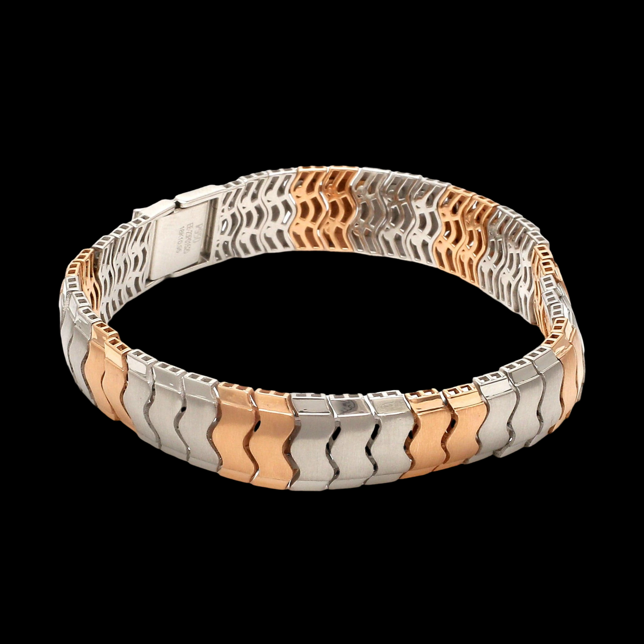 Platinum Rose Gold Bracelet with Hi-Polish & Matte Finish for Men JL PTB 1177