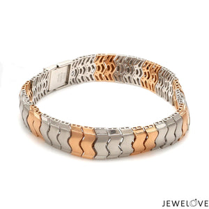 Platinum Rose Gold Bracelet with Hi-Polish & Matte Finish for Men JL PTB 1177