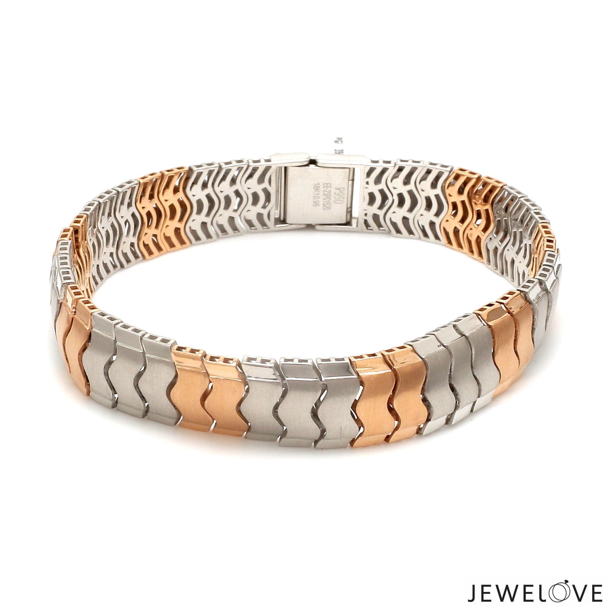 Platinum Rose Gold Bracelet with Hi-Polish & Matte Finish for Men JL PTB 1177