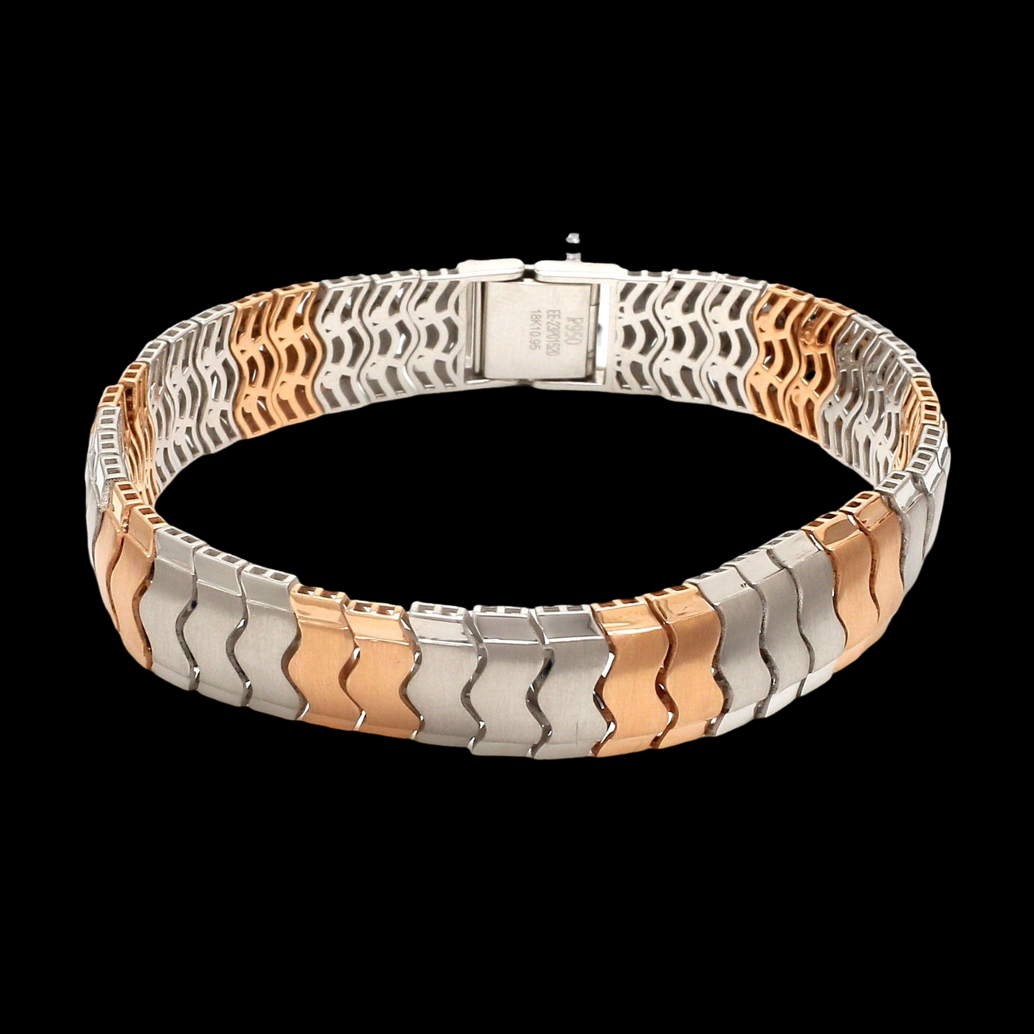 Platinum Rose Gold Bracelet with Hi-Polish & Matte Finish for Men JL PTB 1177