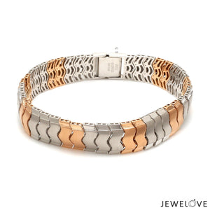 Platinum Rose Gold Bracelet with Hi-Polish & Matte Finish for Men JL PTB 1177