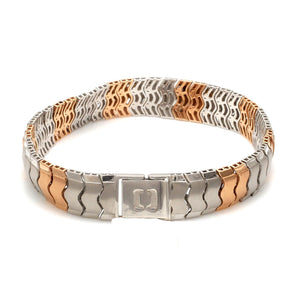 Platinum Rose Gold Bracelet with Hi-Polish & Matte Finish for Men JL PTB 1177