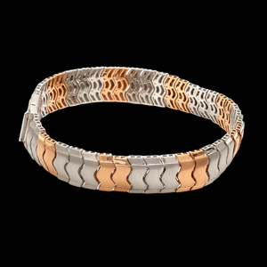 Platinum Rose Gold Bracelet with Hi-Polish & Matte Finish for Men JL PTB 1177