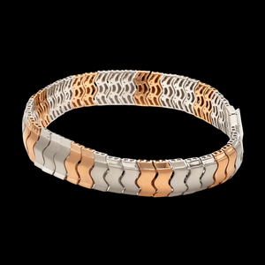 Platinum Rose Gold Bracelet with Hi-Polish & Matte Finish for Men JL PTB 1177