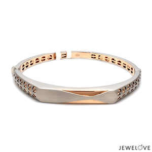 Platinum Rose Gold Bracelet Matte & Hi-Polish for Men JL PTB 1182