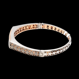 Platinum Rose Gold Bracelet Matte & Hi-Polish for Men JL PTB 1182