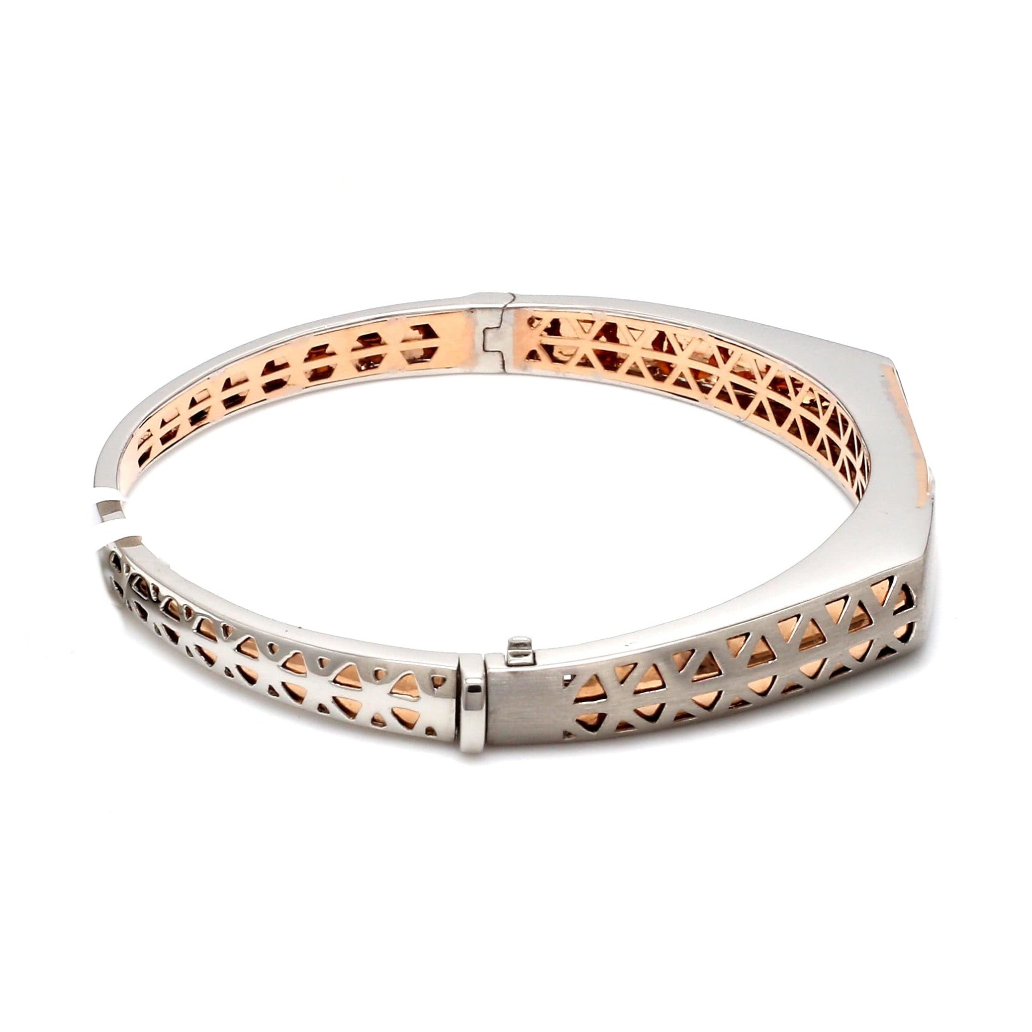 Platinum Rose Gold Bracelet Matte & Hi-Polish for Men JL PTB 1182