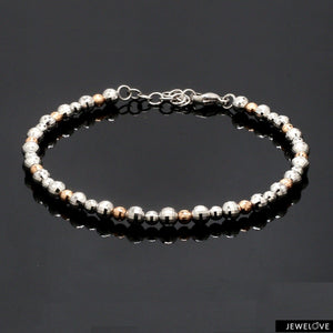 Platinum Rose Gold Bracelet with Diamond Cut Balls for Women JL PTB 1200