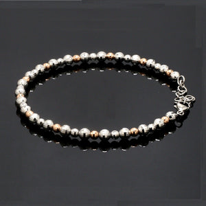 Platinum Rose Gold Bracelet with Diamond Cut Balls for Women JL PTB 1200