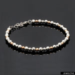 Load image into Gallery viewer, Platinum Rose Gold Bracelet with Diamond Cut Balls for Women JL PTB 1200
