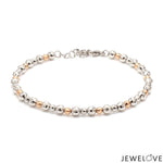 Load image into Gallery viewer, Platinum Rose Gold Bracelet with Diamond Cut Balls for Women JL PTB 1200
