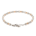 Load image into Gallery viewer, Platinum Rose Gold Bracelet with Diamond Cut Balls for Women JL PTB 1200
