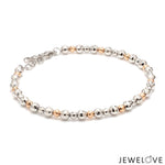 Load image into Gallery viewer, Platinum Rose Gold Bracelet with Diamond Cut Balls for Women JL PTB 1200
