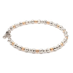 Load image into Gallery viewer, Platinum Rose Gold Bracelet with Diamond Cut Balls for Women JL PTB 1200
