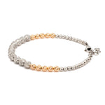 Load image into Gallery viewer, Platinum Rose Gold Bracelet with Diamond Cut Balls for Women JL PTB 1210
