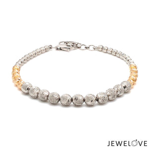 Platinum Rose Gold Bracelet with Diamond Cut Balls for Women JL PTB 1210