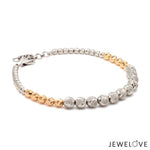 Load image into Gallery viewer, Platinum Rose Gold Bracelet with Diamond Cut Balls for Women JL PTB 1210
