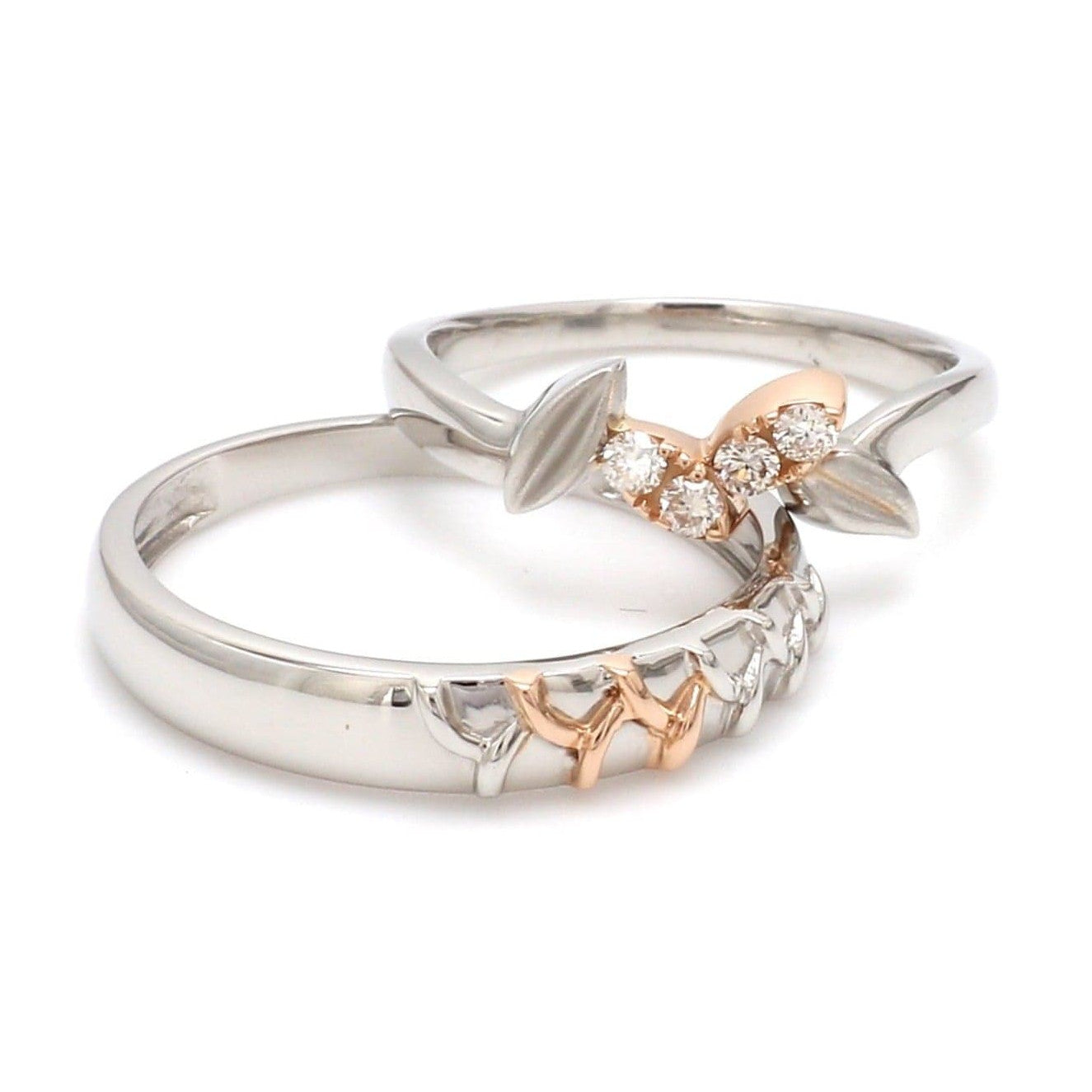 Platinum & Rose Gold Couple Rings JL PT 999