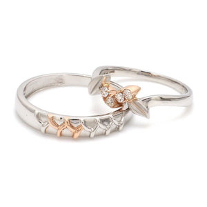 Platinum & Rose Gold Couple Rings JL PT 999