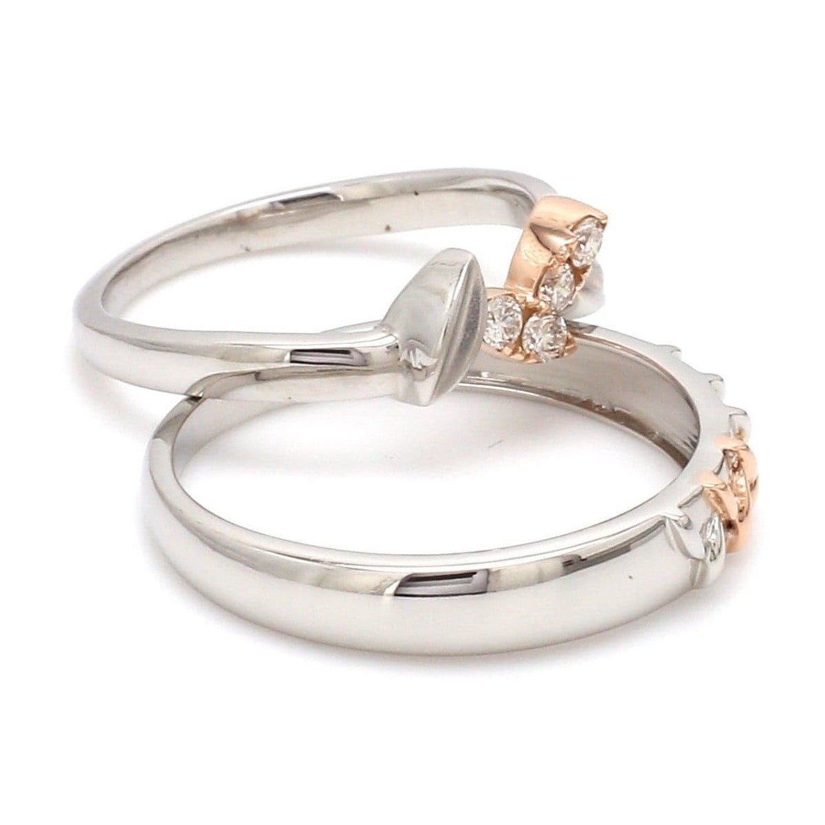 Platinum & Rose Gold Couple Rings JL PT 999