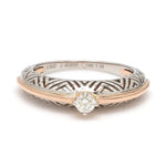 Load image into Gallery viewer, Platinum &amp; Rose Gold Couple Rings with Single Diamonds JL PT 952
