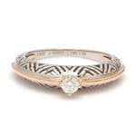 Load image into Gallery viewer, Platinum &amp; Rose Gold Couple Rings with Single Diamonds JL PT 952
