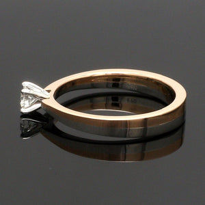 Platinum & Rose Gold Couple Rings with Solitaires JL PT 901