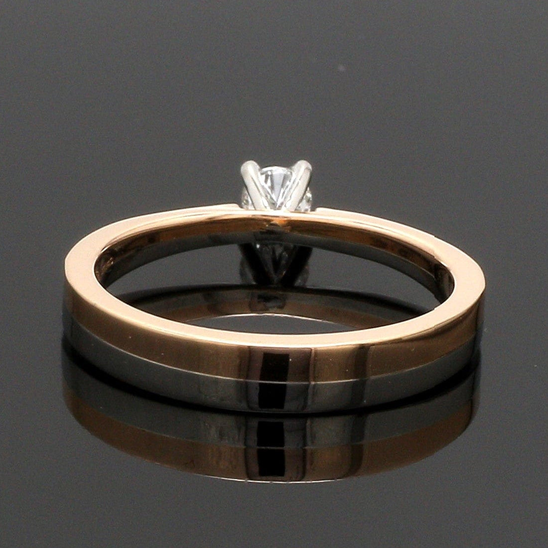 Platinum & Rose Gold Couple Rings with Solitaires JL PT 901