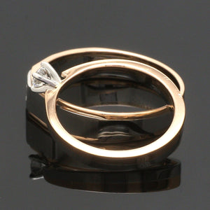 Platinum & Rose Gold Couple Rings with Solitaires JL PT 901