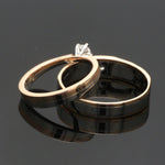 Load image into Gallery viewer, Platinum &amp; Rose Gold Couple Rings with Solitaires JL PT 901
