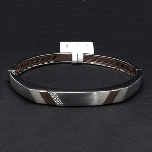 Platinum Rose Gold Diamond Bracelet with Matte Finish for Men JL PTB 1180