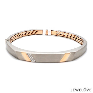 Platinum Rose Gold Diamond Bracelet with Matte Finish for Men JL PTB 1180