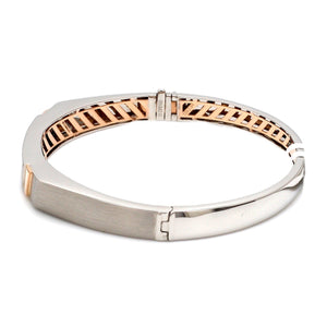 Platinum Rose Gold Diamond Bracelet with Matte Finish for Men JL PTB 1180