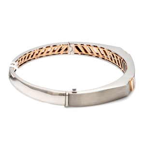 Platinum Rose Gold Diamond Bracelet with Matte Finish for Men JL PTB 1180