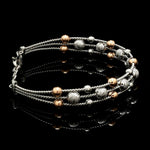 Load image into Gallery viewer, Platinum &amp; Rose Gold Diamond Cut Balls Bracelet for Women JL PTB 1207
