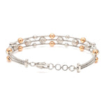 Load image into Gallery viewer, Platinum &amp; Rose Gold Diamond Cut Balls Bracelet for Women JL PTB 1207
