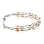 Load image into Gallery viewer, Platinum &amp; Rose Gold Diamond Cut Balls Bracelet for Women JL PTB 1207
