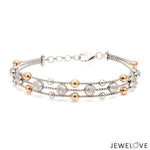 Load image into Gallery viewer, Platinum &amp; Rose Gold Diamond Cut Balls Bracelet for Women JL PTB 1207
