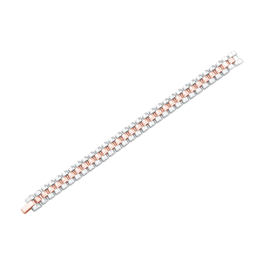 Platinum & Rose Gold Bracelet for Men JL PTB 0305