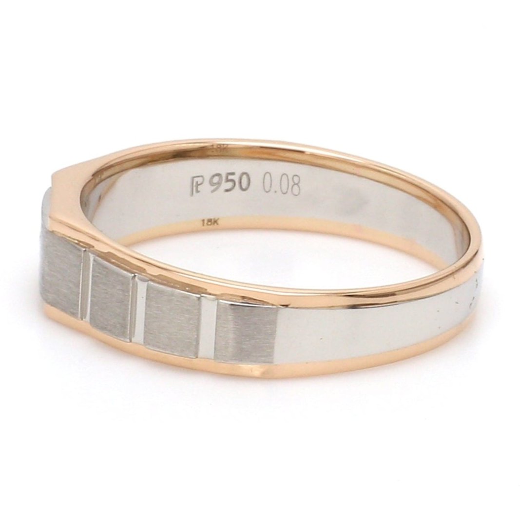 Men of Platinum | Square Profile Rose Gold Platinum Single Diamond Ring JL PT 994