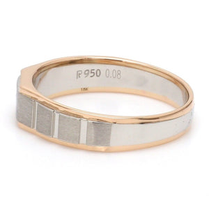 Men of Platinum | Square Profile Rose Gold Platinum Single Diamond Ring JL PT 994