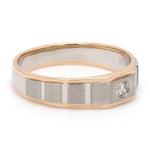 Load image into Gallery viewer, Men of Platinum | Square Profile Rose Gold Platinum Single Diamond Ring JL PT 994
