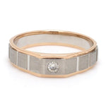 Load image into Gallery viewer, Men of Platinum | Square Profile Rose Gold Platinum Single Diamond Ring JL PT 994
