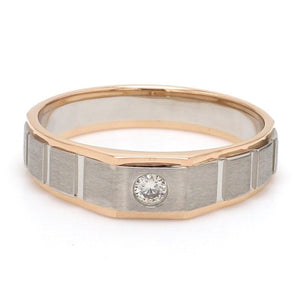 Men of Platinum | Square Profile Rose Gold Platinum Single Diamond Ring JL PT 994