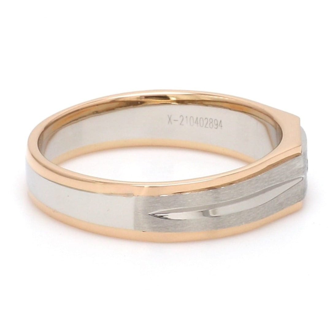 Platinum & Rose Gold Fusion Single Diamond Ring for Men JL PT 995