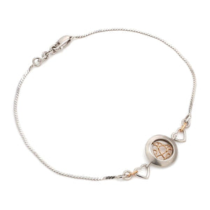 Platinum Rose Gold Heart Bracelet for Women JL PTB 745