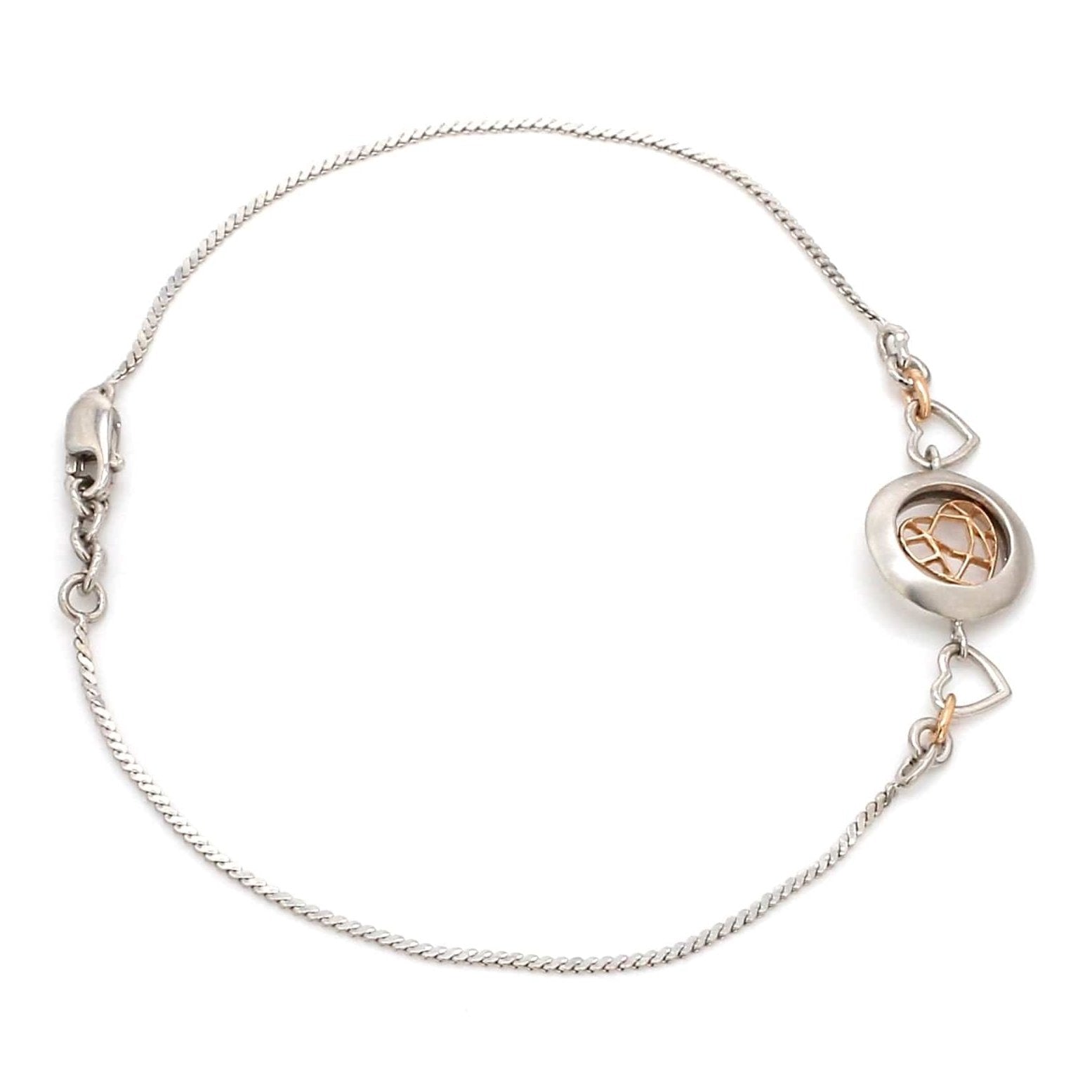 Platinum Rose Gold Heart Bracelet for Women JL PTB 745