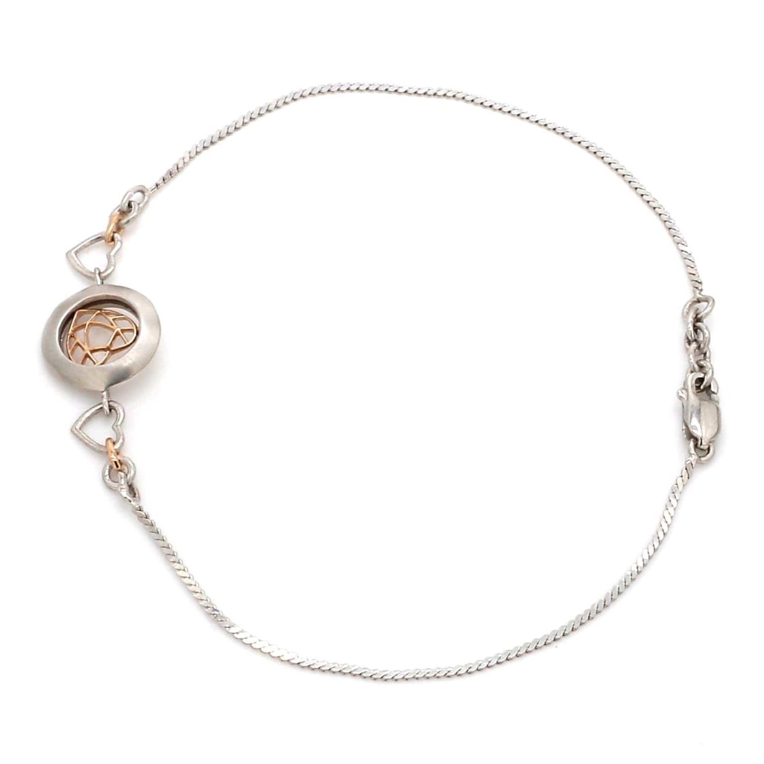 Platinum Rose Gold Heart Bracelet for Women JL PTB 745